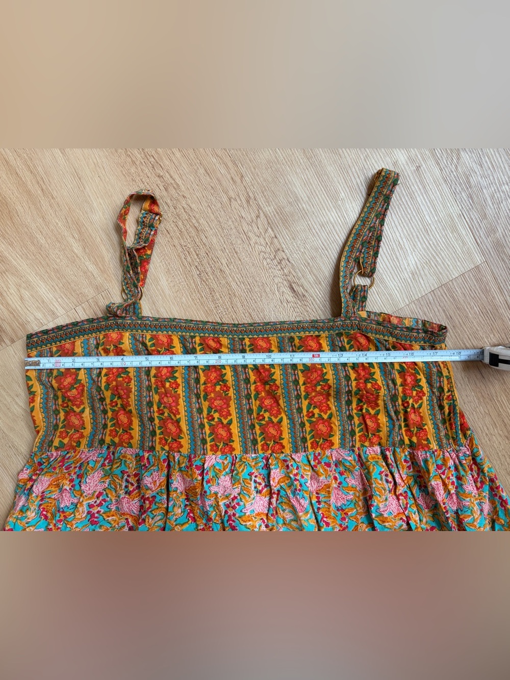 NATURAL LIFE Maxi Dress Patti Side Slit Floral Medium Boho Turquoise Orange Pink - Picture 9 of 12